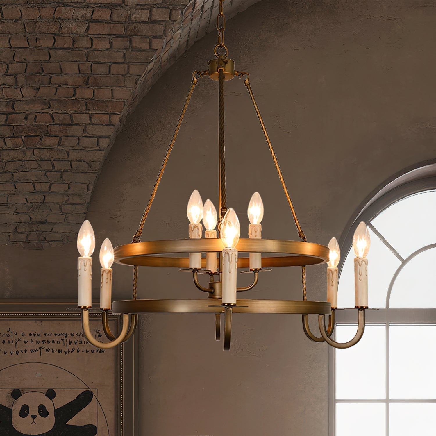 Freyza | Woven Classic Wagon Chandelier – Dining Room Living Room