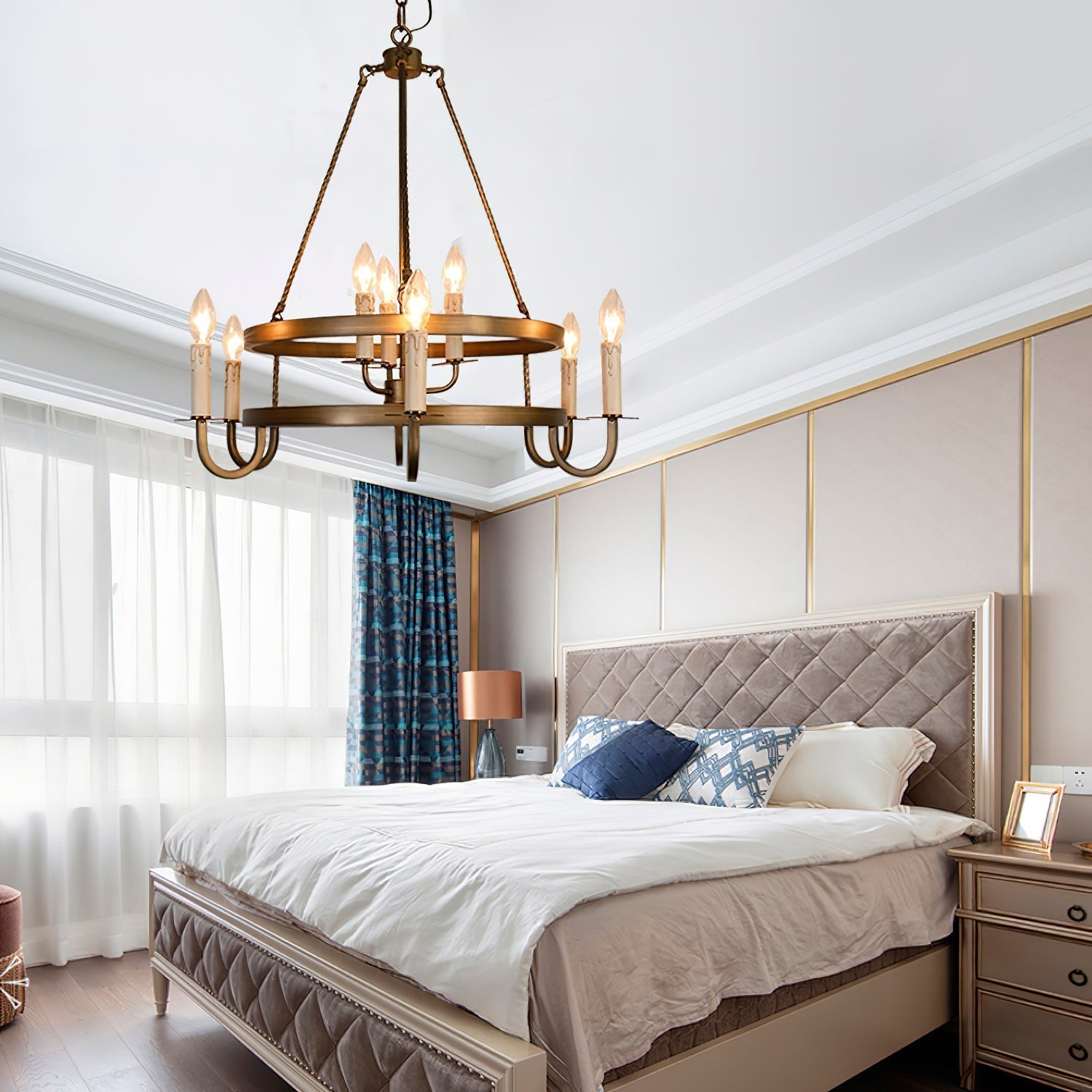 Freyza | Woven Classic Wagon Chandelier – Dining Room Living Room