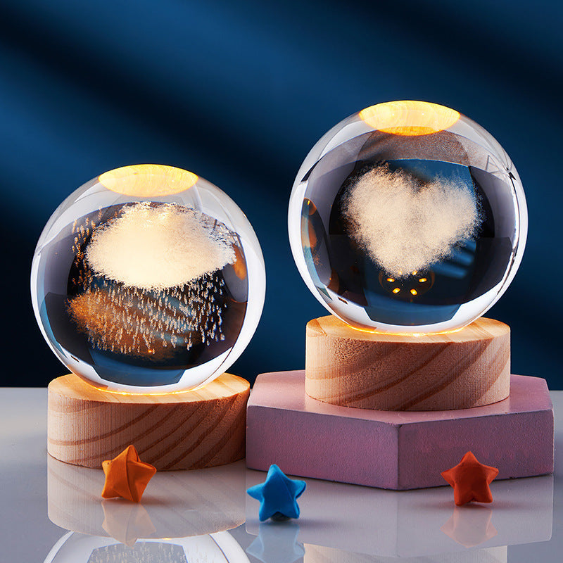 CrystalGlow | Enchanting LED Night Light Lamp with 3D Effect Design 3