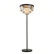 CrystalGlow | Modern Black Standing Floor Lamp with Handcrafted Shade 0