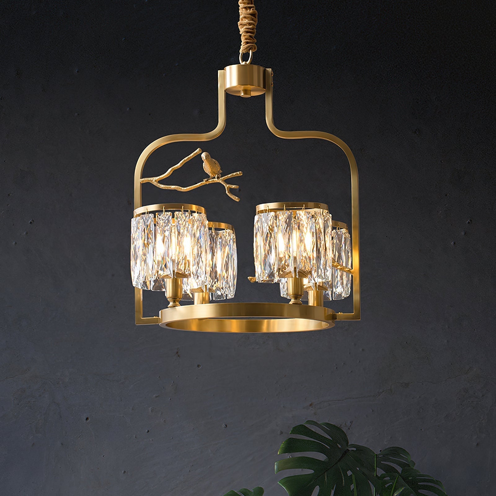 Freyza | Zephyr Bird Brass Brass Crystal Chandelier – Dining Room Living Room