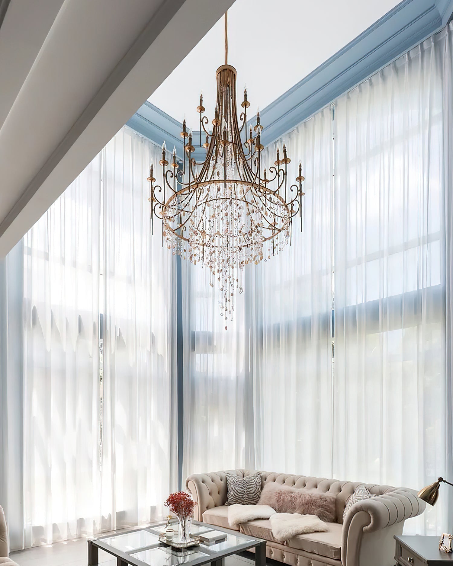 Freyza | Lustre en cristal de luxe postmoderne Errina – Salle à manger et salon modernes