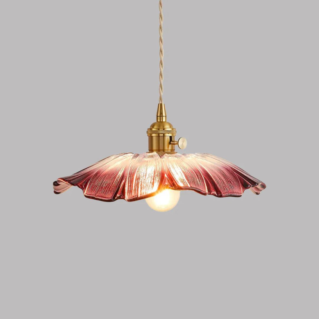 Cullivan Collection | Glass Pendant Light with Adjustable Height | Elegant Flower Design for Stylish Kitchen Illumination 0