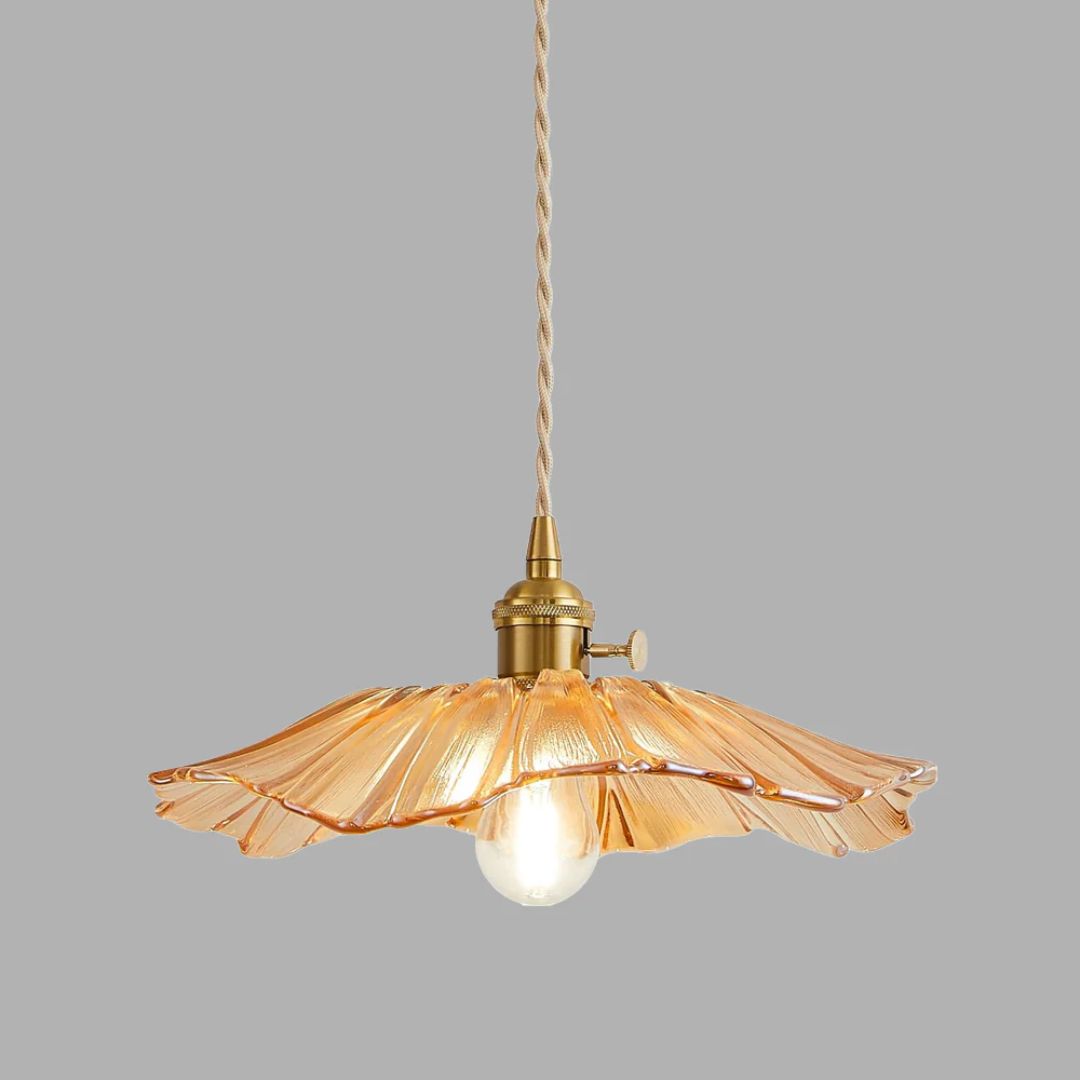 Cullivan Collection | Glass Pendant Light with Adjustable Height | Elegant Flower Design for Stylish Kitchen Illumination 16