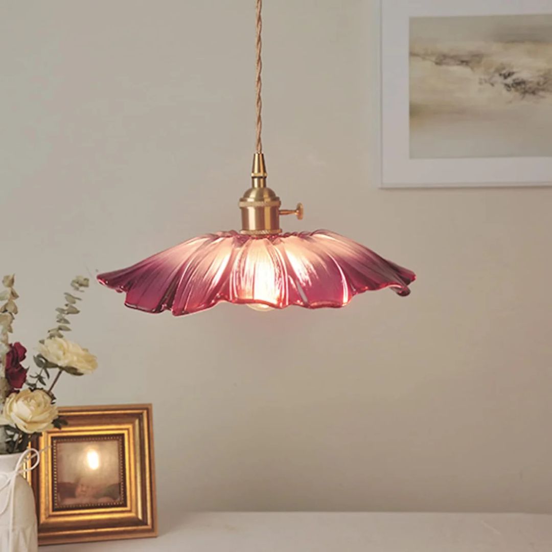 Cullivan Collection | Glass Pendant Light with Adjustable Height | Elegant Flower Design for Stylish Kitchen Illumination 2