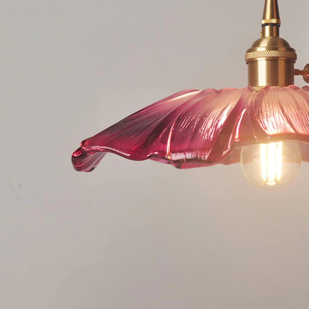 Cullivan Collection | Glass Pendant Light with Adjustable Height | Elegant Flower Design for Stylish Kitchen Illumination 3