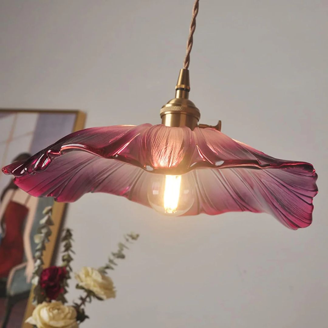 Cullivan Collection | Glass Pendant Light with Adjustable Height | Elegant Flower Design for Stylish Kitchen Illumination 4