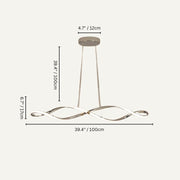 Freyza - Curlicue | Elegant Modern Gold Chandelier Light with Twisted Design