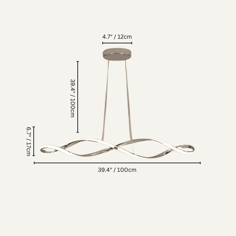 Freyza - Curlicue | Elegant Modern Gold Chandelier Light with Twisted Design