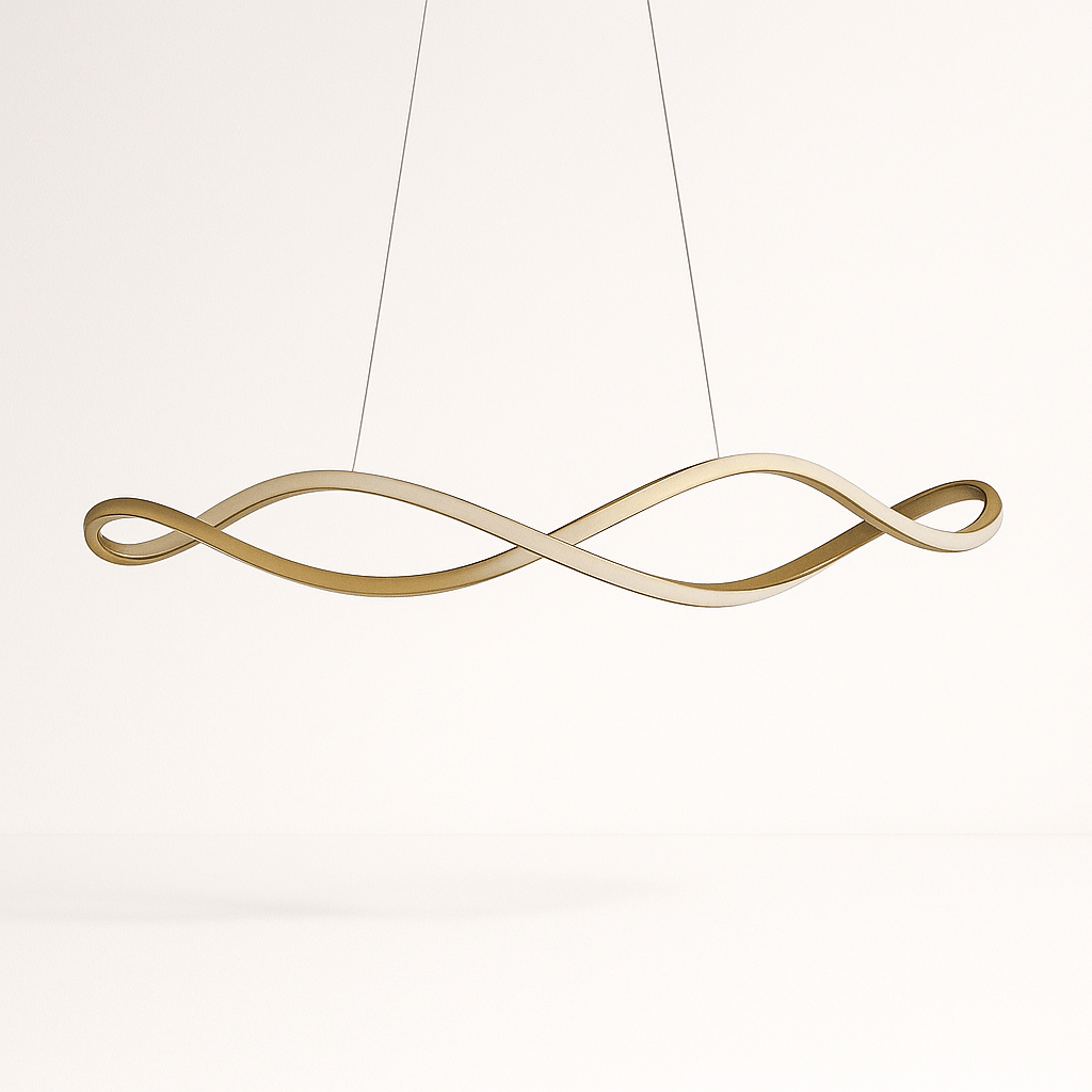 Freyza - Curlicue | Elegant Modern Gold Chandelier Light with Twisted Design