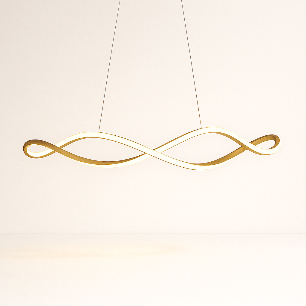 Freyza - Curlicue | Elegant Modern Gold Chandelier Light with Twisted Design