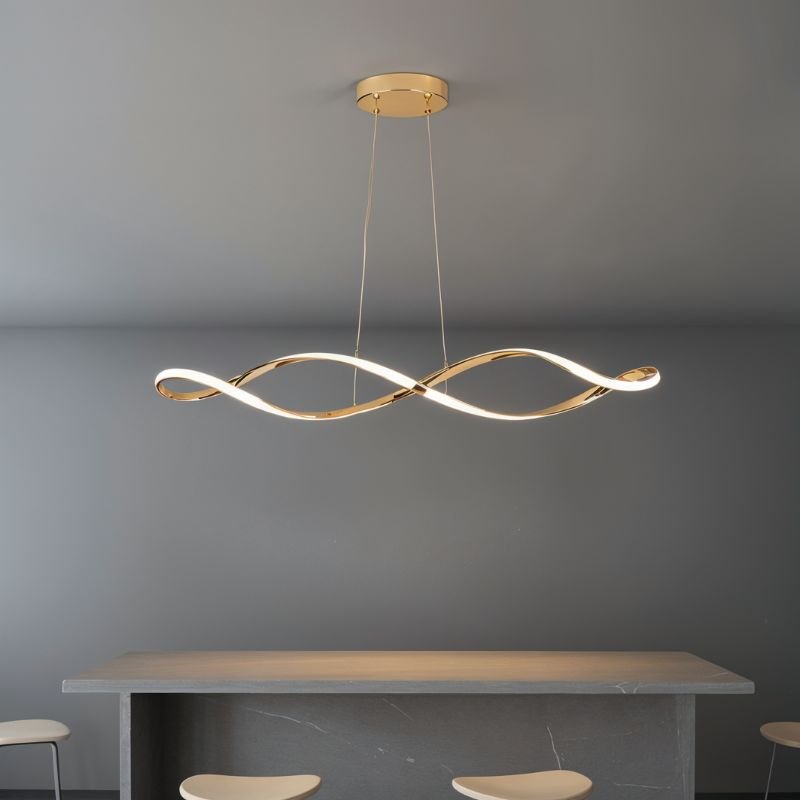 Freyza - Curlicue | Elegant Modern Gold Chandelier Light with Twisted Design