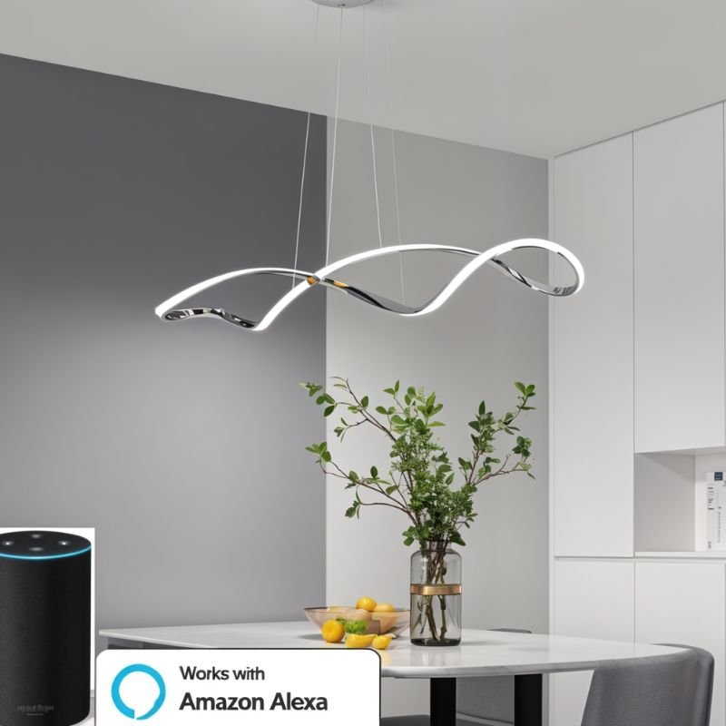 Freyza - Curlicue | Elegant Modern Gold Chandelier Light with Twisted Design