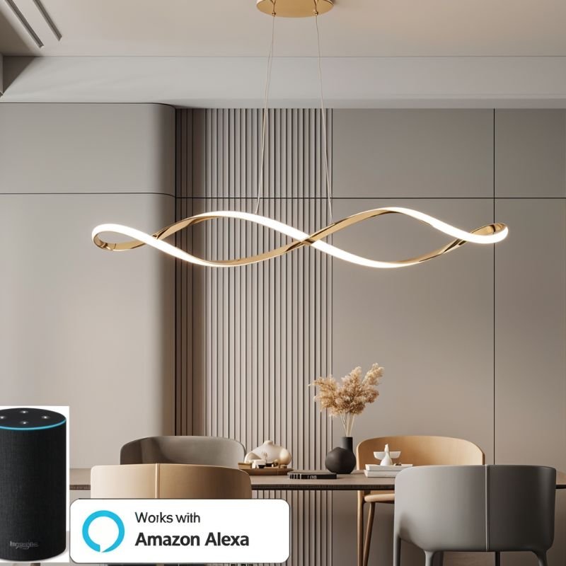 Freyza - Curlicue | Elegant Modern Gold Chandelier Light with Twisted Design