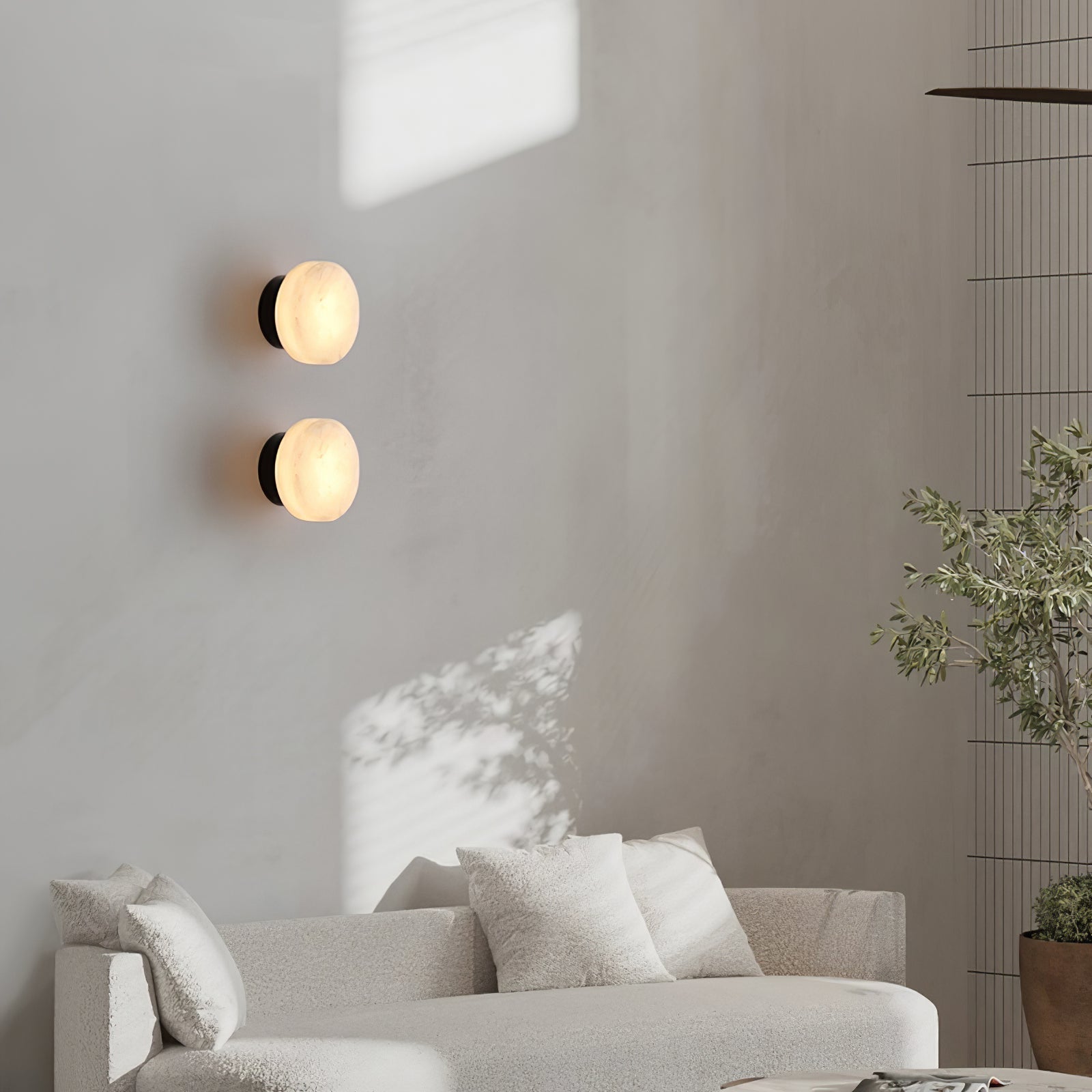 Freyza | Glim Brass Alabaster Brass Wall Light – Bedroom Hallway