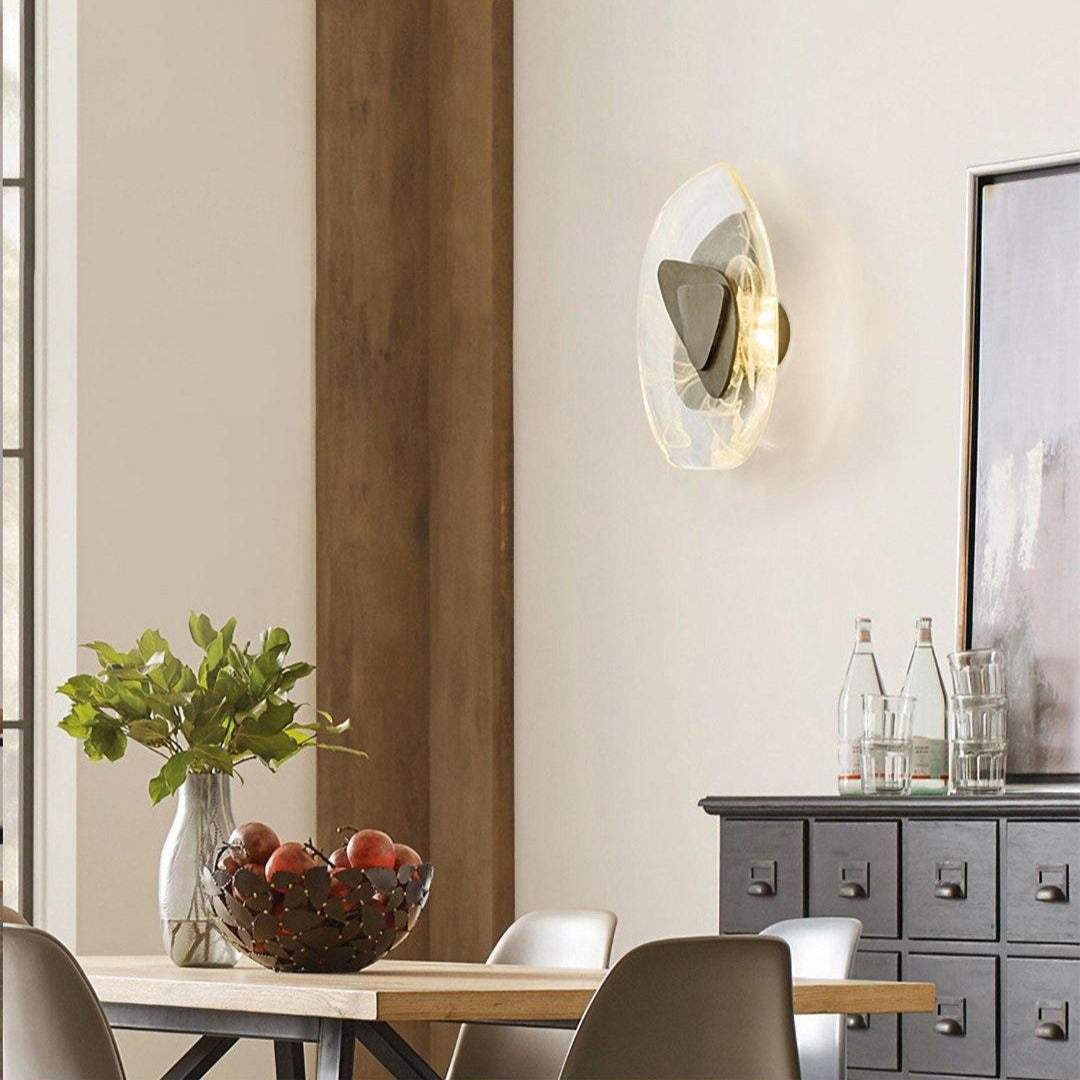 Freyza | Applique murale d’intérieur en verre noir – Chambre, salon