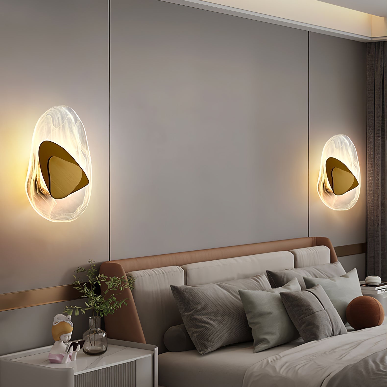 Freyza | Applique murale d’intérieur en verre noir – Chambre, salon