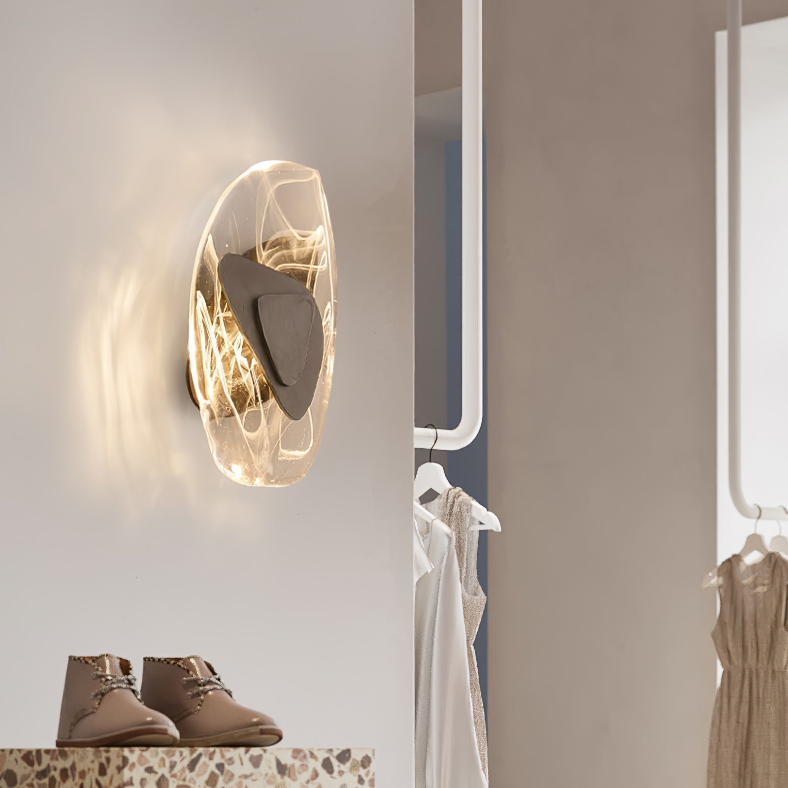Freyza | Applique murale d’intérieur en verre noir – Chambre, salon