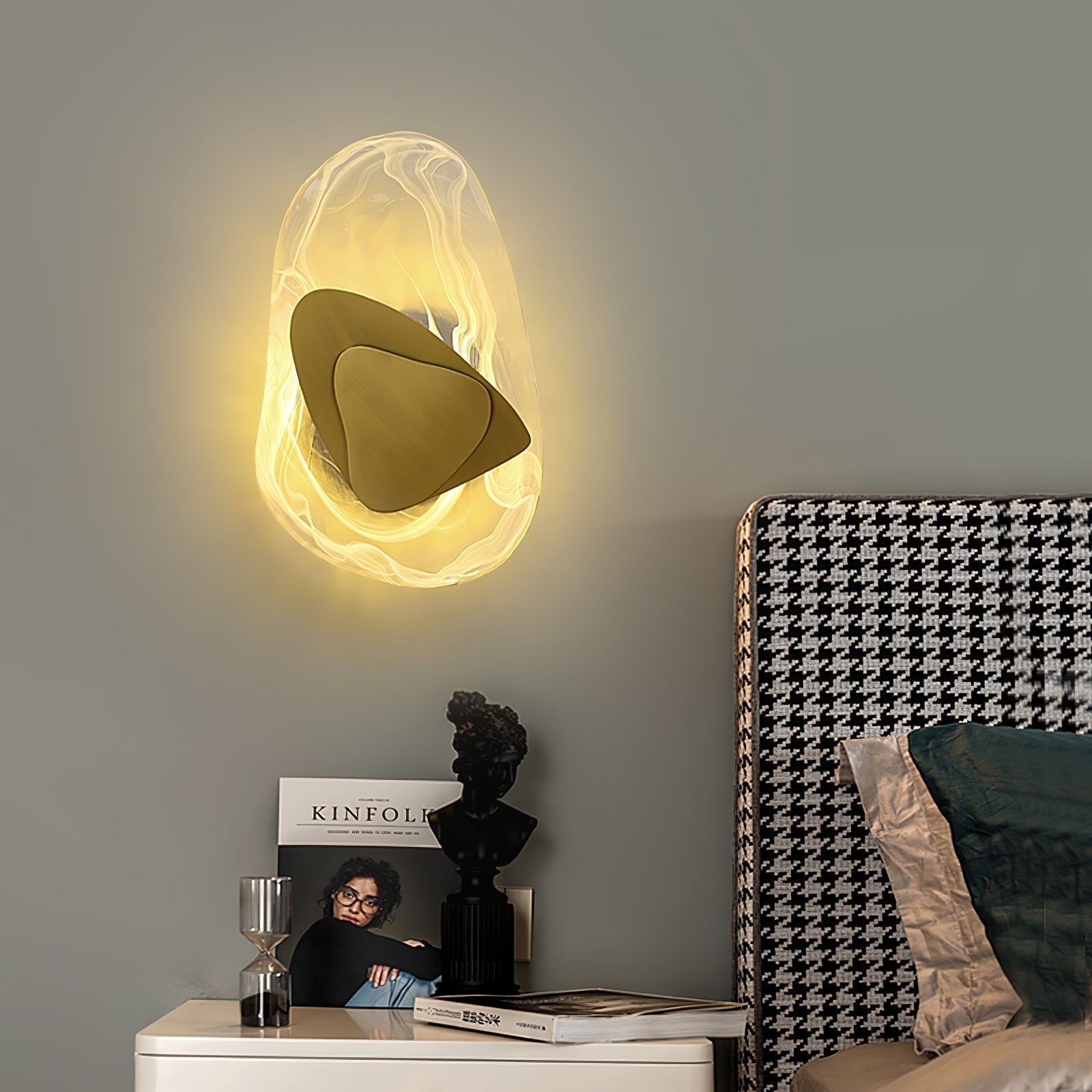 Freyza | Applique murale d’intérieur en verre noir – Chambre, salon