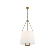 Freyza | Loom Vintage Industrial Brass Fabric Pendant Light – Industrial Kitchen Dining Room