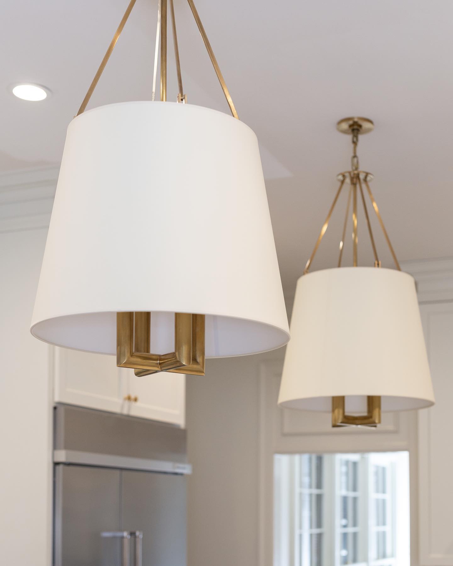 Freyza | Loom Vintage Industrial Brass Fabric Pendant Light – Industrial Kitchen Dining Room