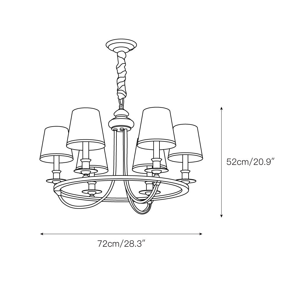 Freyza | Plume Vintage Elegance Brass Fabric Chandelier – Vintage Dining Room Living Room