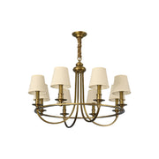 Freyza | Plume Vintage Elegance Brass Fabric Chandelier – Vintage Dining Room Living Room