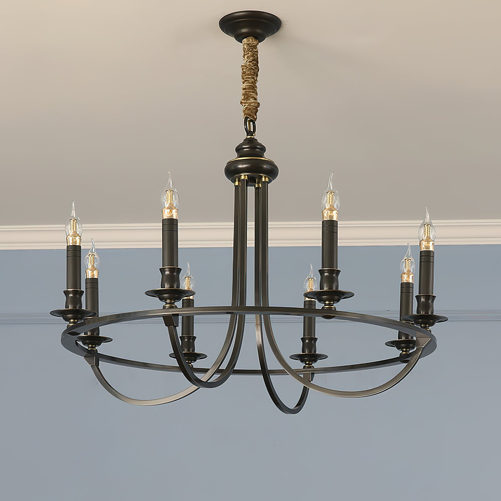Freyza | Plume Vintage Elegance Brass Fabric Chandelier – Vintage Dining Room Living Room