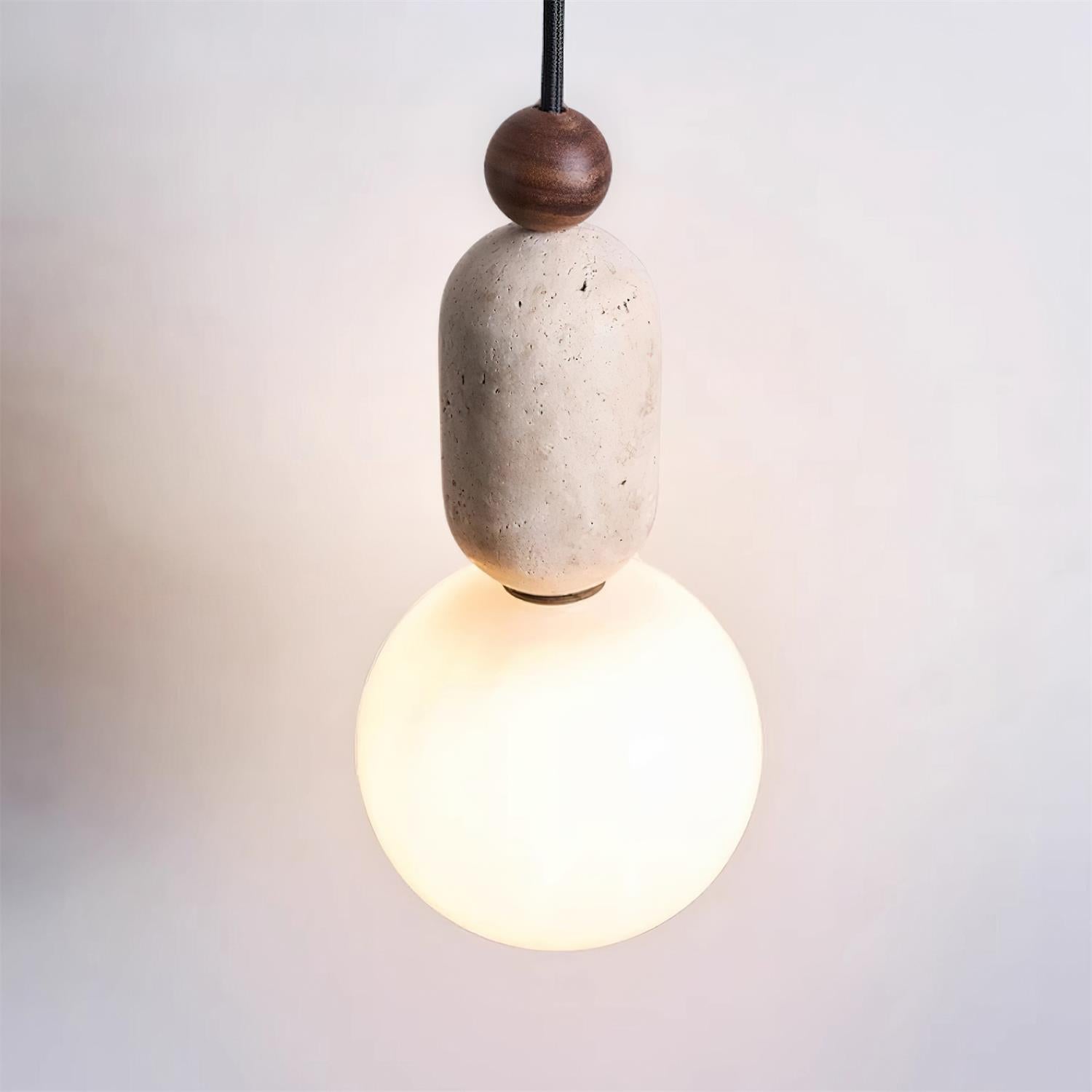 Freyza | Suspension en verre Gavon couleur travertin – Cuisine et salle à manger