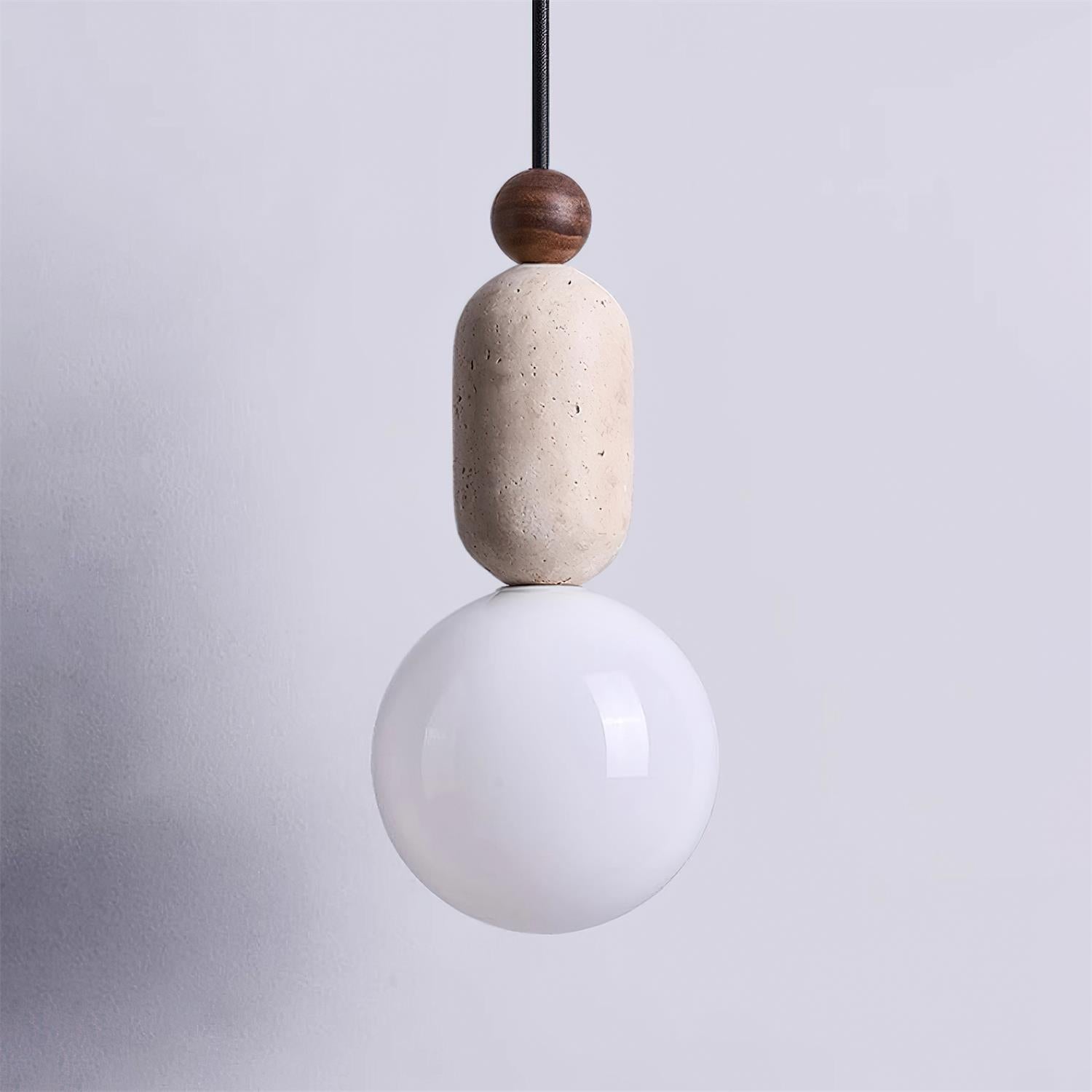 Freyza | Suspension en verre Gavon couleur travertin – Cuisine et salle à manger