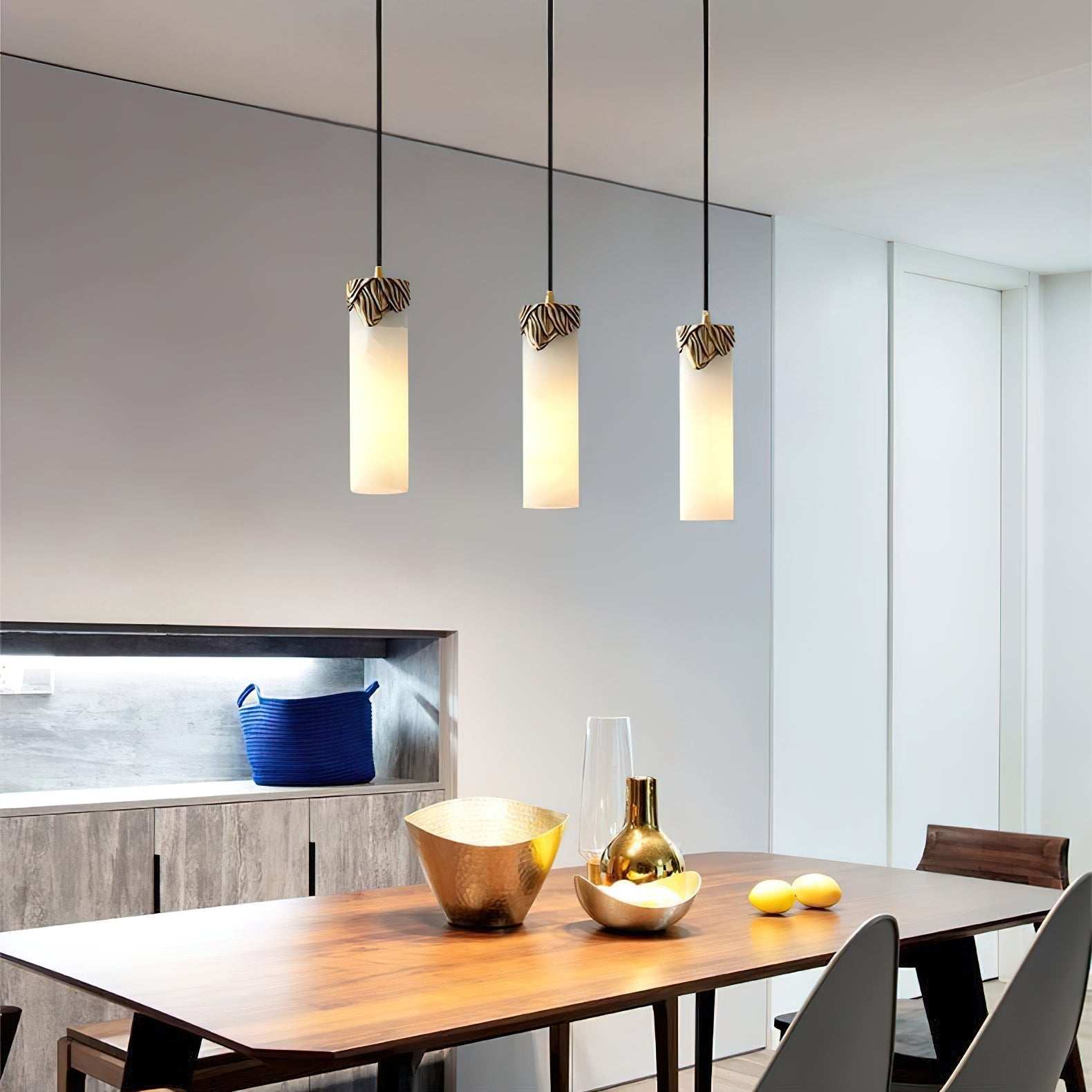 Freyza | Suspension Quiver en laiton et albâtre – Cuisine, salle à manger