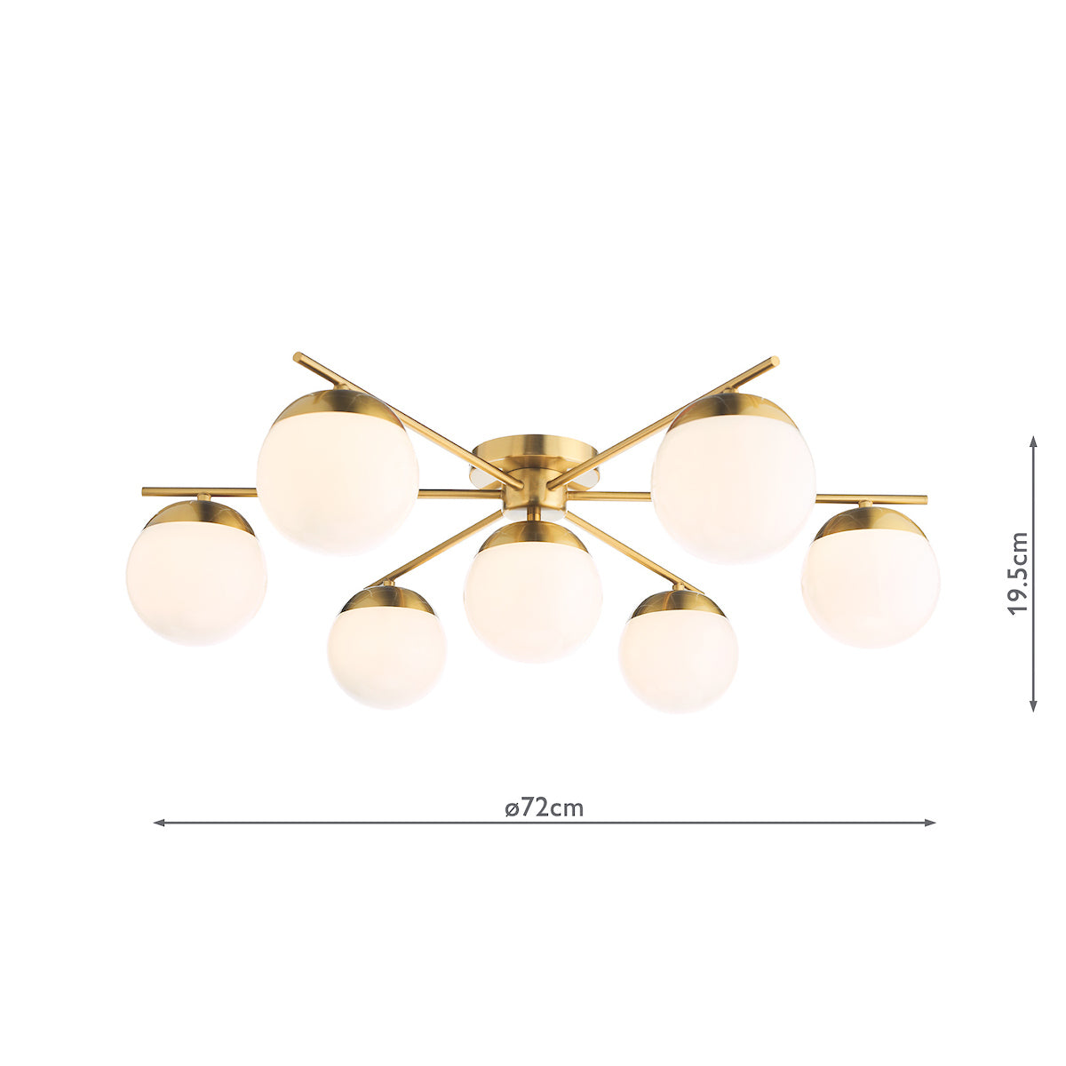 OpalSphere | Elegant Mid-Century 7-Light Semi-Flush Ceiling Fixture 7