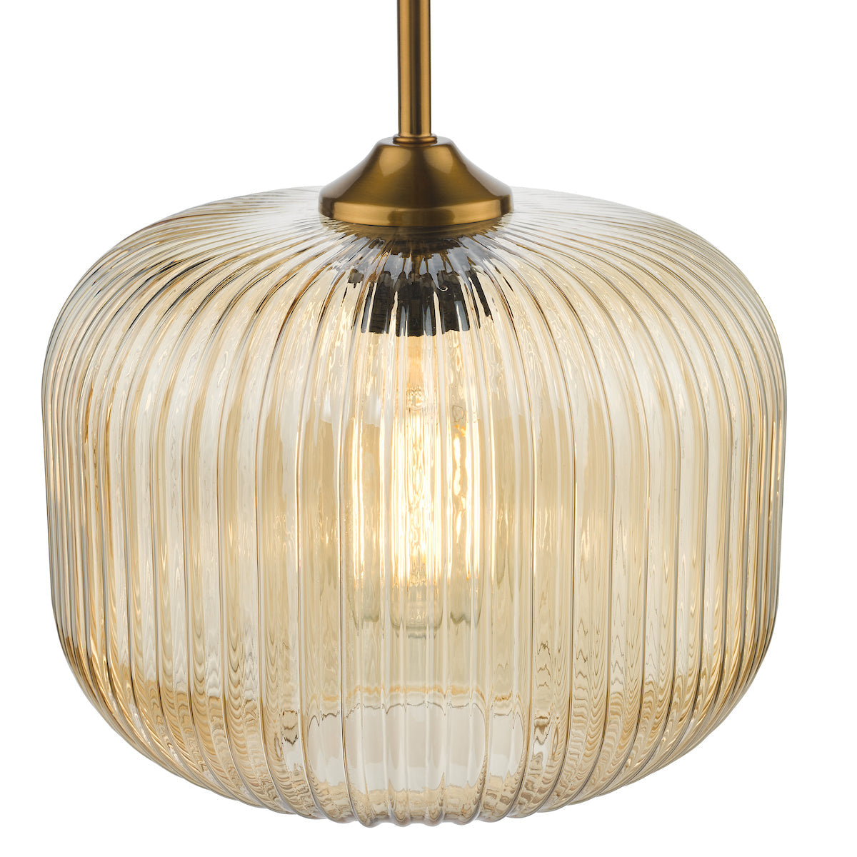 AmberGlow | Elegant Warm Brass and Amber Glass Pendant Light 5