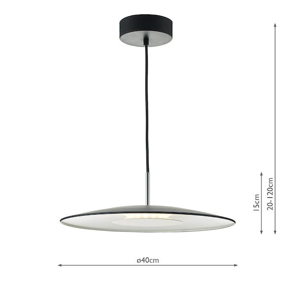 Freyza - Dar Enoch LED Pendant Matt Black and Stainless Steel