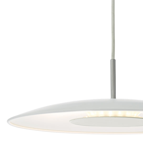 Freyza - Dar Enoch LED Pendant White and Stainless Steel