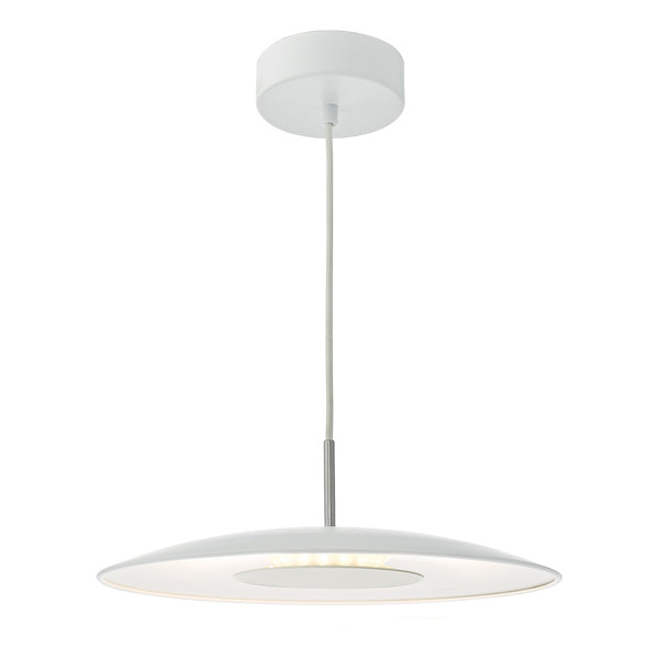 Freyza - Dar Enoch LED Pendant White and Stainless Steel