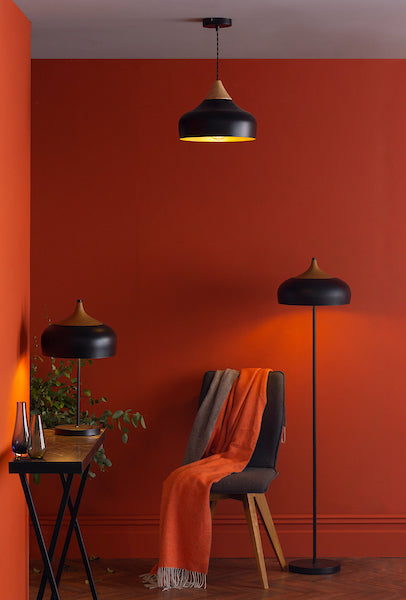 Freyza - Dar Gaucho Large Pendant Matt Black & Wood