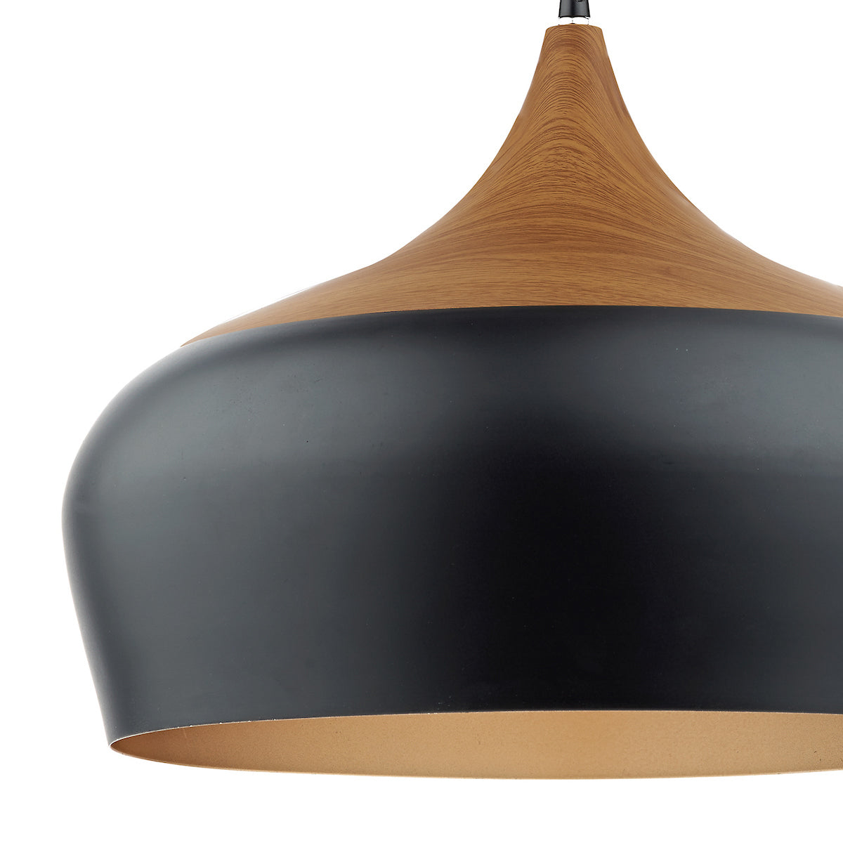 Freyza - Dar Gaucho Large Pendant Matt Black & Wood