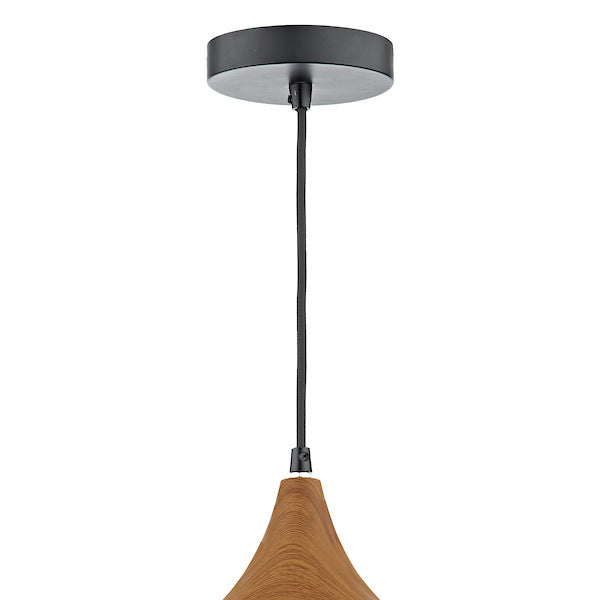 Freyza - Dar Gaucho Large Pendant Matt Black & Wood