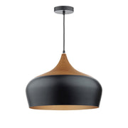 Freyza - Dar Gaucho Large Pendant Matt Black & Wood