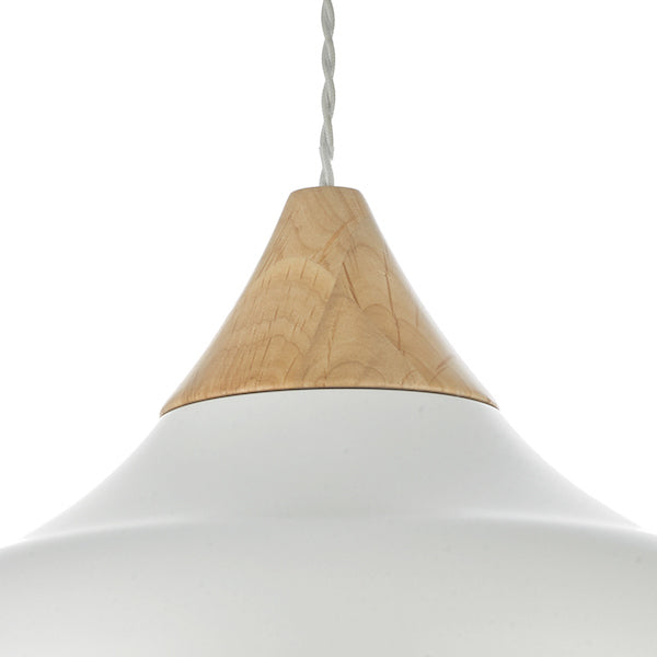 Freyza – Suspension blanche avec accent en bois et hauteur réglable | Éclairage moderne pour cuisine, ambiance chaleureuse