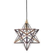 Freyza - Dar Ilario Small Star Pendant Antique Brass & Glass