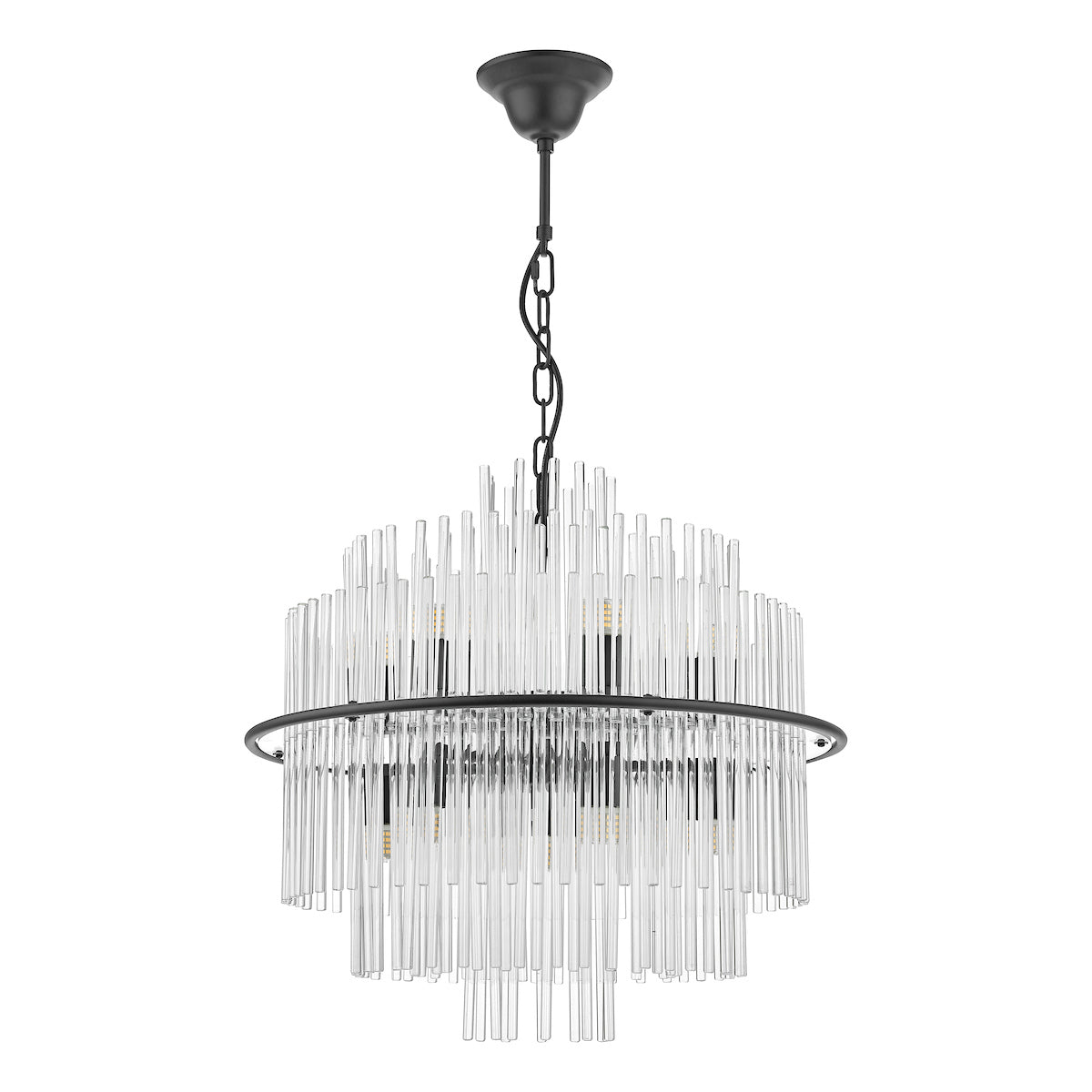 Freyza - Lustre suspendu Dar Lukas noir satiné