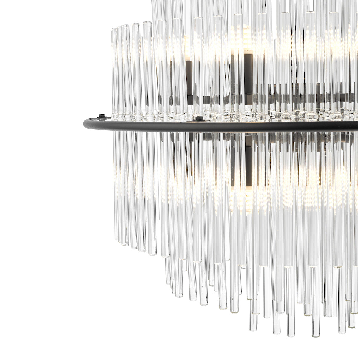 Freyza - Lustre suspendu Dar Lukas noir satiné