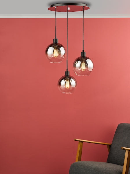 LyciaCluster | Elegant Adjustable 3-Light Pendant with Ombre Glass 2