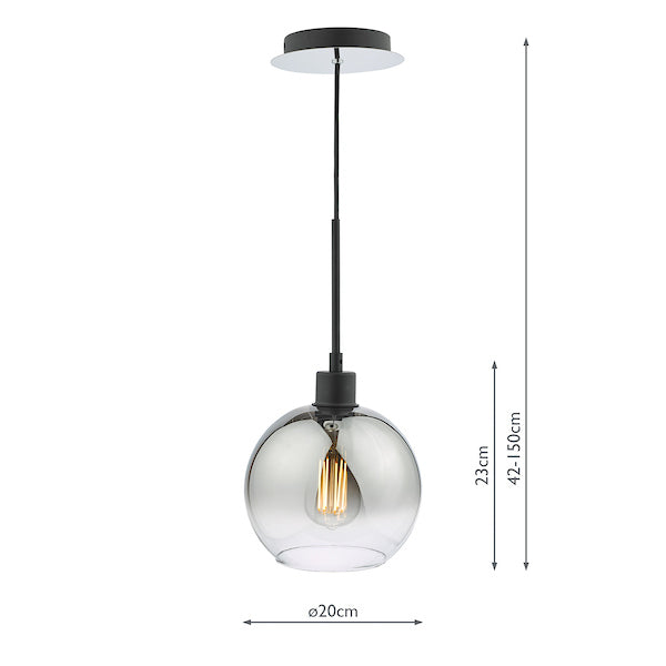 LyciaGlass | Elegant Adjustable Black Ombre Pendant Light Fixture 5