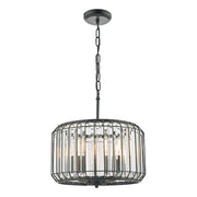 Suspension 3 lumières Freyza – Dar Naeva, noir mat et cristal
