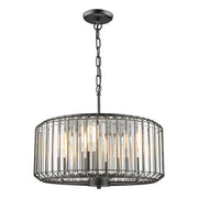 Freyza - Suspension à 4 lumières Dar Naeva noir mat et cristal