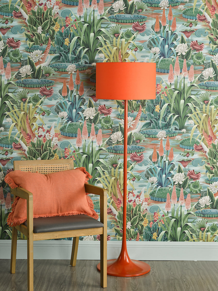 ToledoGlow | Vibrant Contemporary Satin Orange Floor Lamp 3
