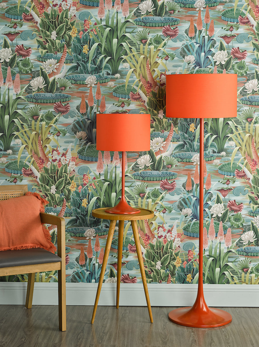 ToledoGlow | Vibrant Contemporary Satin Orange Floor Lamp 5